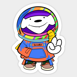 Super cool astronaut dog posing in style  illustration Sticker